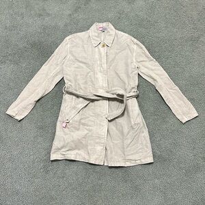 James Perse Linen Blend Lightweight Belted Trench Coat Jacket women’s